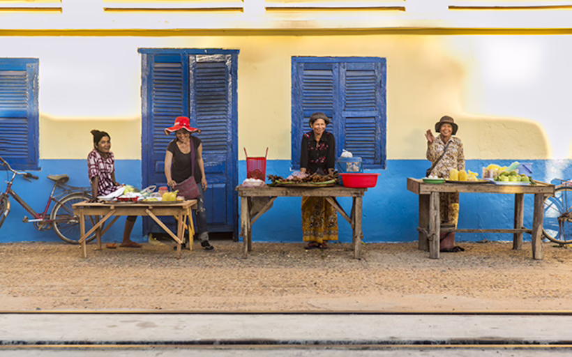 Food sellers Cambodia Train
