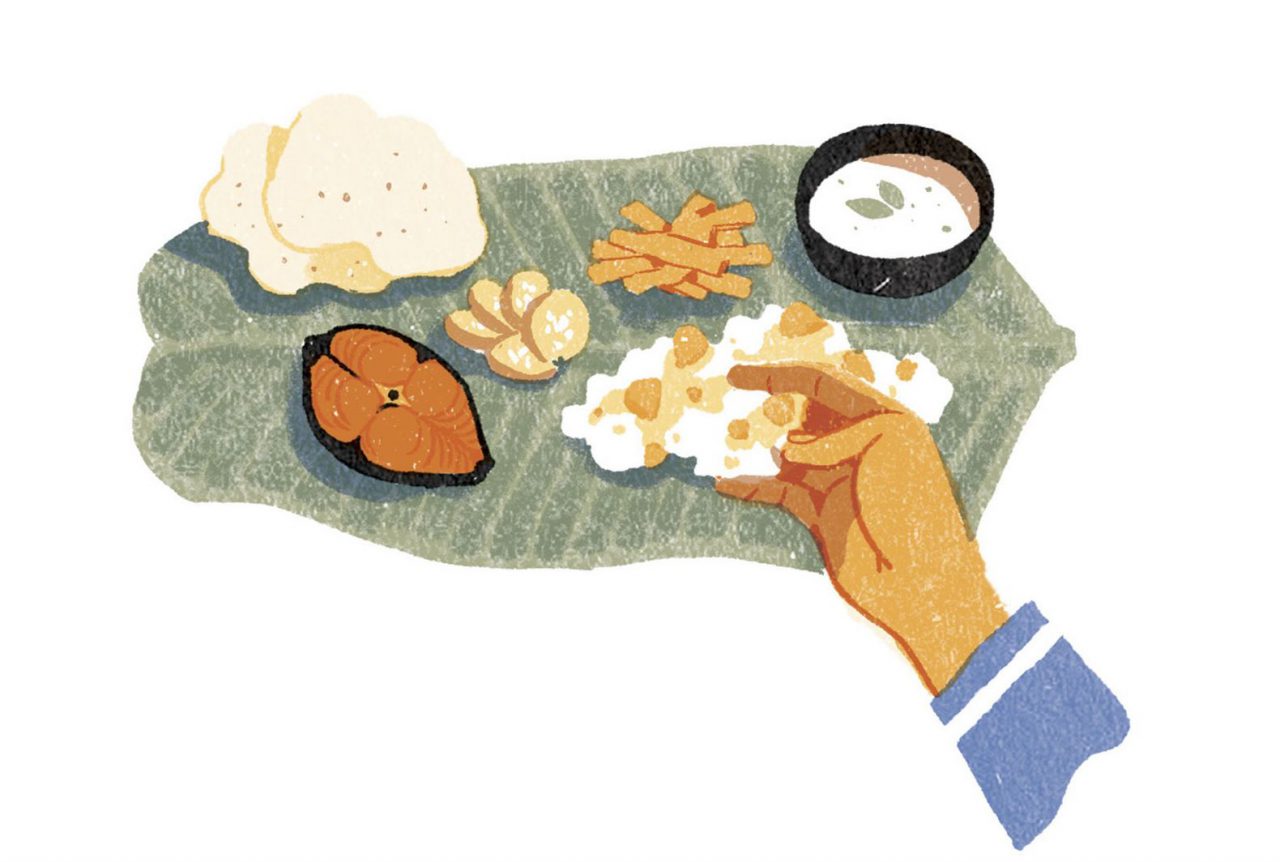 eating with hands south-east asia