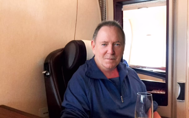 Author Paul Callan in Singapore Airlines Suites