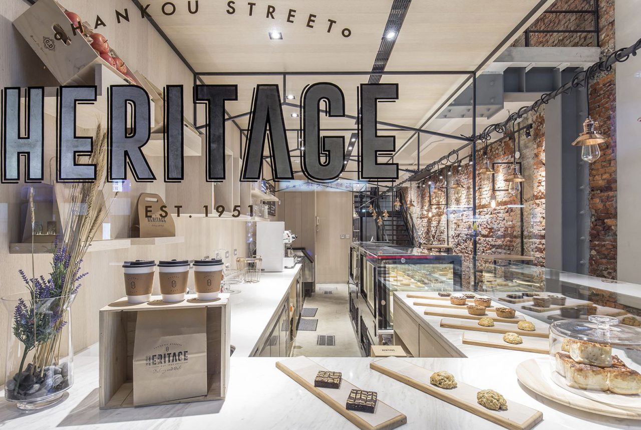 heritage bakery cafe taipei window display