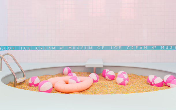 A pool of rainbow sprinkles at the Museum of Ice Cream, San Francisco