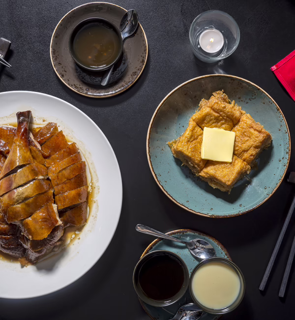 Asian cuisine table dish spread