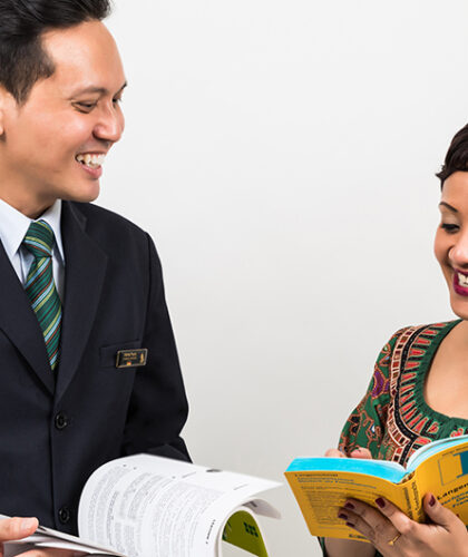 Singapore Airlines cabin crew members Faris and Zara