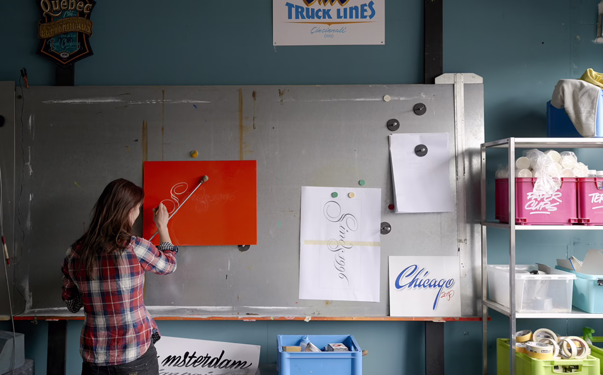 Scenes from the studio of the Amsterdam Signpainters