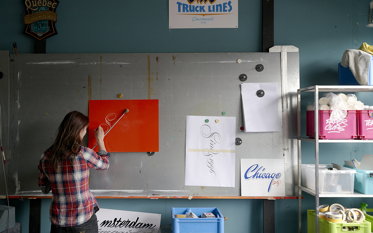 Scenes from the studio of the Amsterdam Signpainters