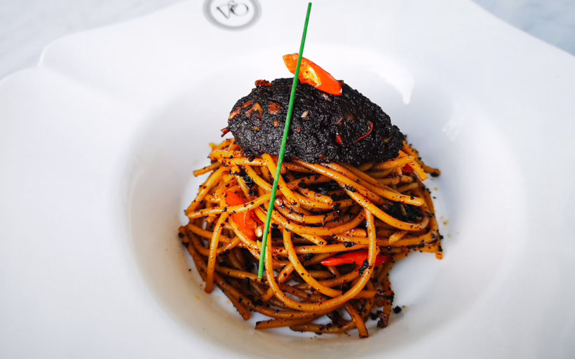 Buah keluak noodles at Violet Oon Singapore