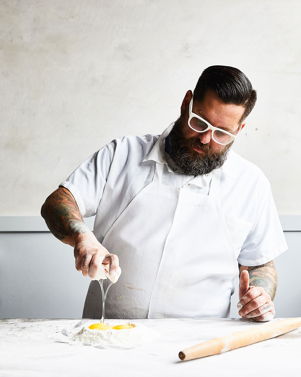 A chef makes pasta from scratch at Barzotto