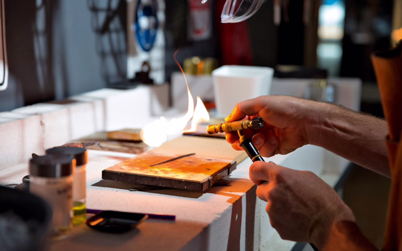 A ring-making class at Kin Gallery