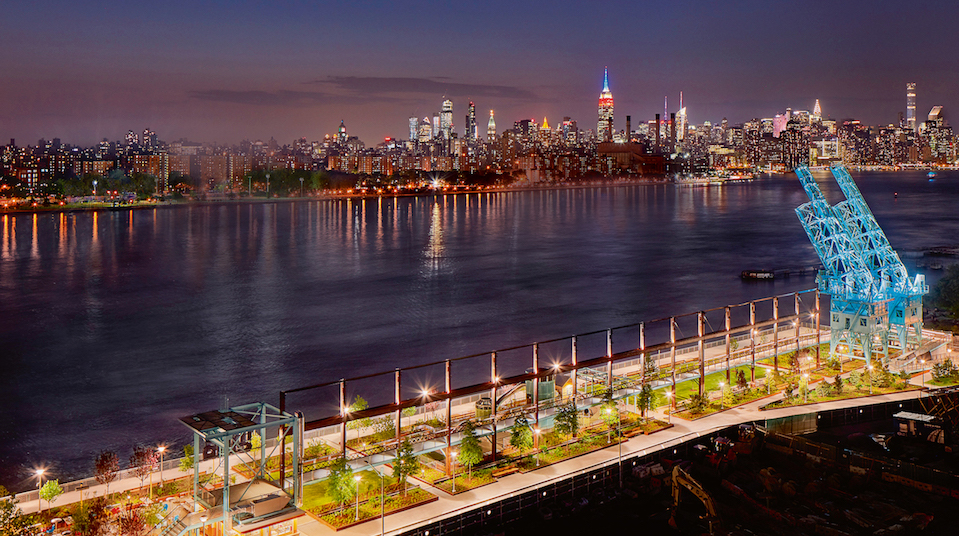 Domino Park at night in New York
