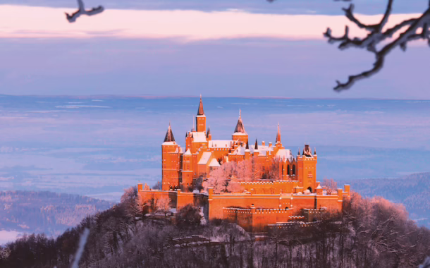 Burg Hohenzollern Castle, Swabian Alb, Baden-Wuerttemberg, Germany, Europe