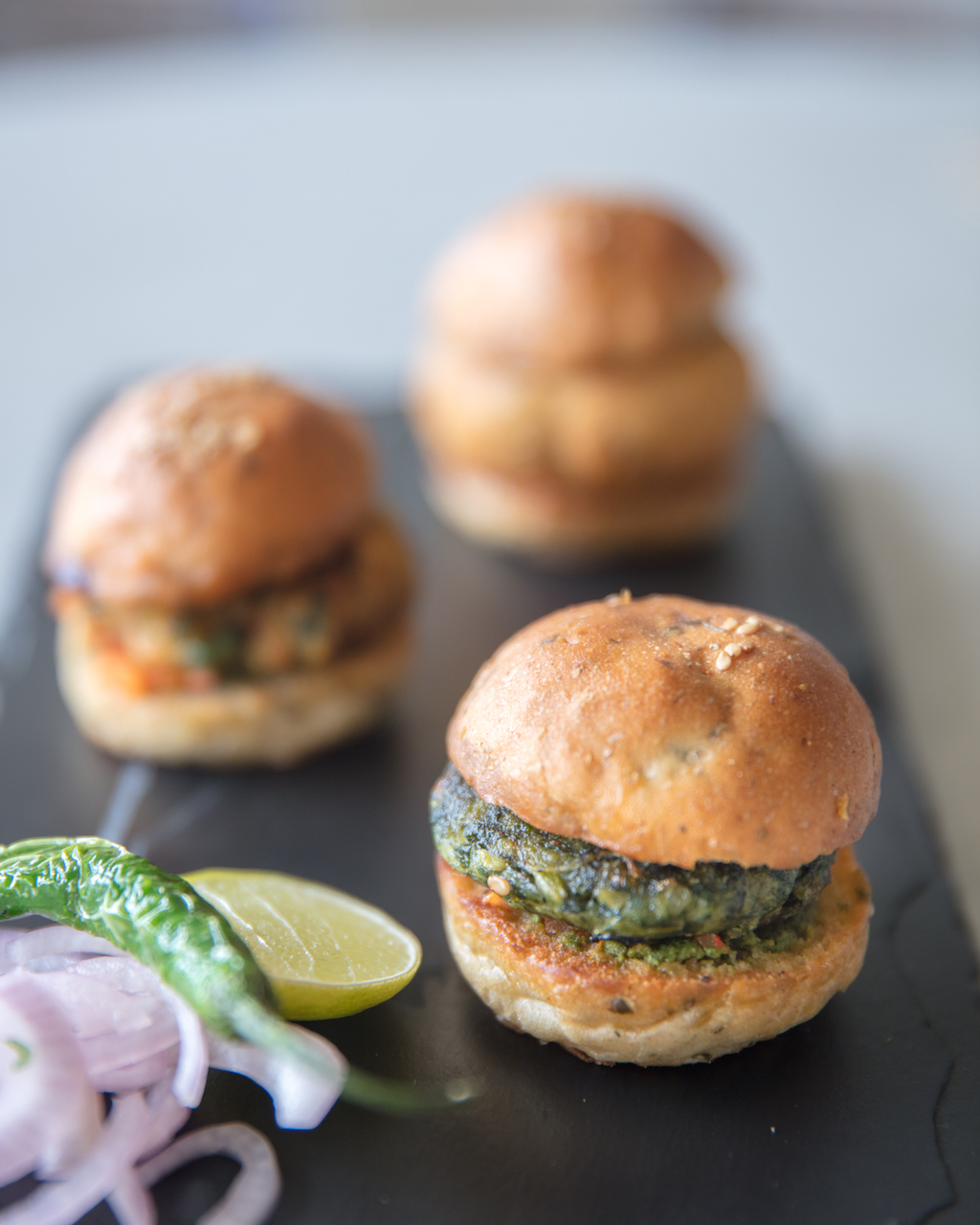 Bangalore Vegetarian sliders at Go Native Silkwinds