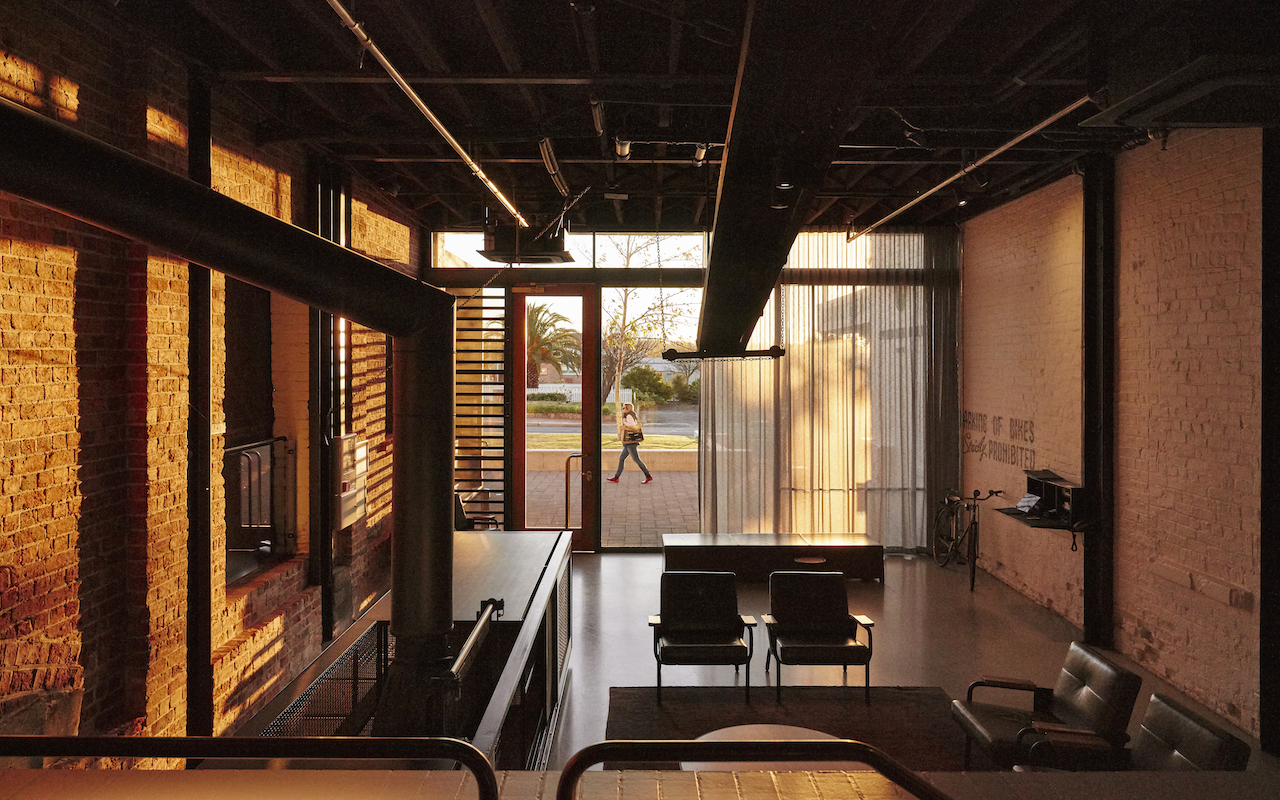 The lobby of theThe Premier Mill Hotel in Kattaning is a beautifully restored, iconic former flour mill