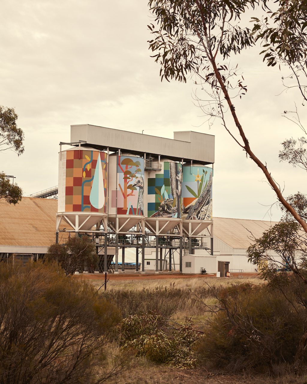 The Newdegate silos, painted by artist Brenton See Western Australia silverkris