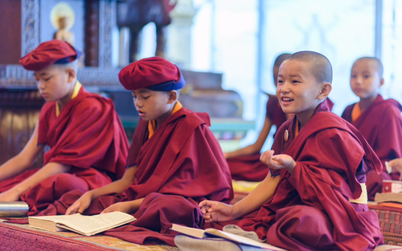 Kathmandu Nuns going through a class