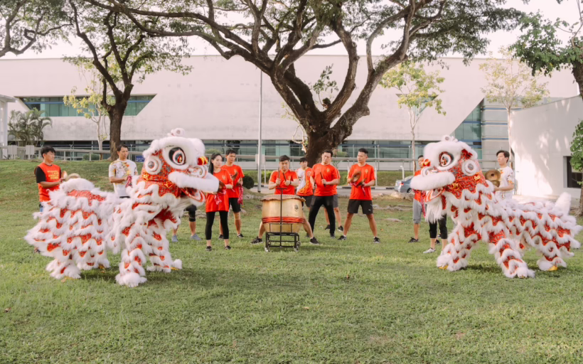 Cabin crew lion dance MAC