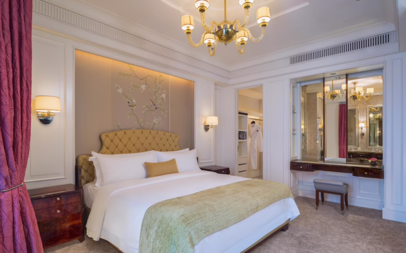 St Regis Caroline Astor Suite Bedroom Valentine's Day staycation