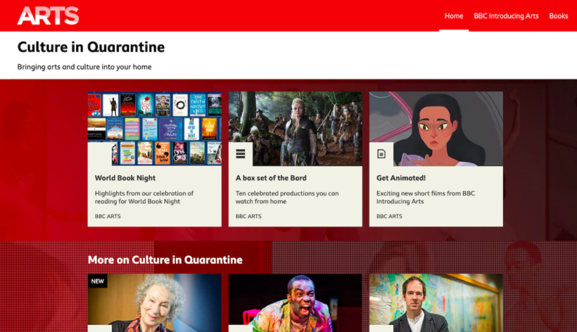 BBC culture in quarantine
