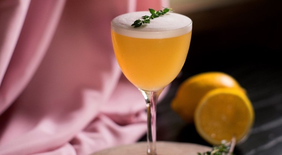 Yuzu Whiskey Sour Jigger and Pony home cocktails by mixologist