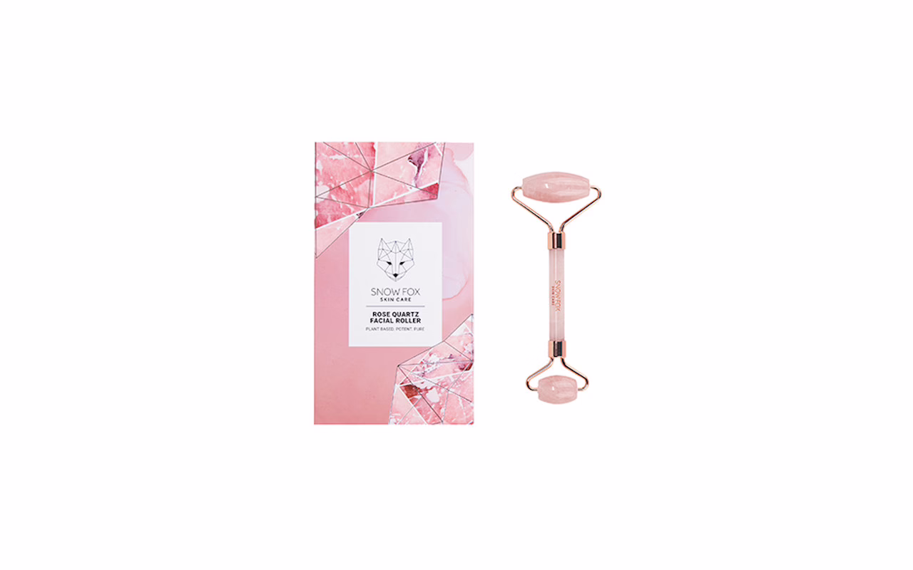 Snowfox Rose Quartz Facial Roller KrisShop Green