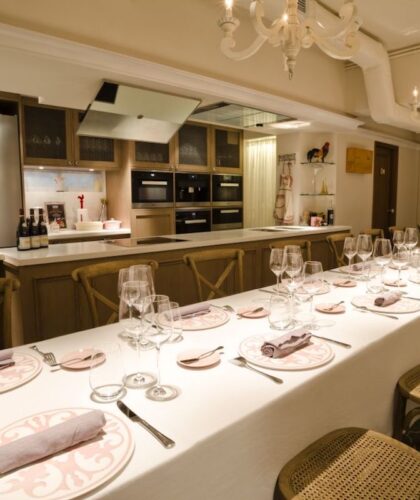 restaurant aesthetic long table fancy
