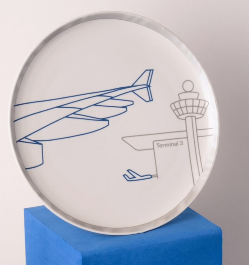 airplane-themed plate