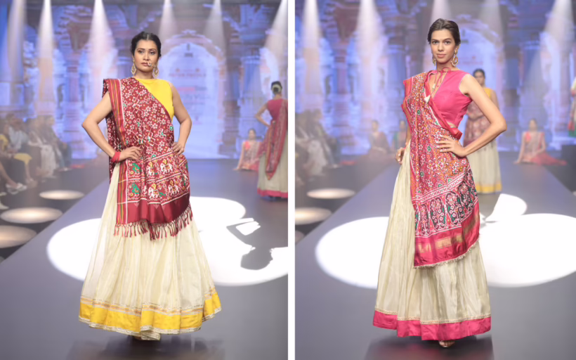 Patan Patola saris and dupattas, courtesy Heritage Patan Patola by Kanubhhai Salvi Silverkris