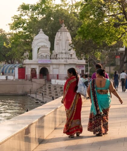 Kankaria,Lake,,Ahmedabad,,India,april2,,2019:,Three,Indian,Women
