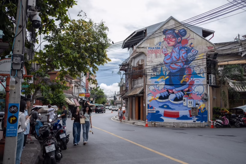 Street art along Bangkok's Song Wat neighborhood