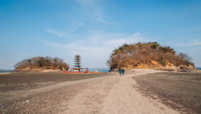 Anmyeonam temple and beach in Anmyeondo Island, Taean, Korea
