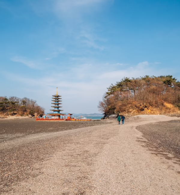 Anmyeonam temple and beach in Anmyeondo Island, Taean, Korea