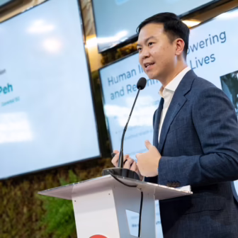 Photo Caption_ Colin Peh speaks on the human impact of clean energy innovation, sharing GoRental SG’s work across communities in Asia