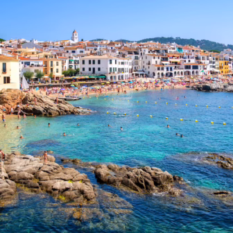 Beachfront promenade in Calella de Palafrugell, Costa Brava