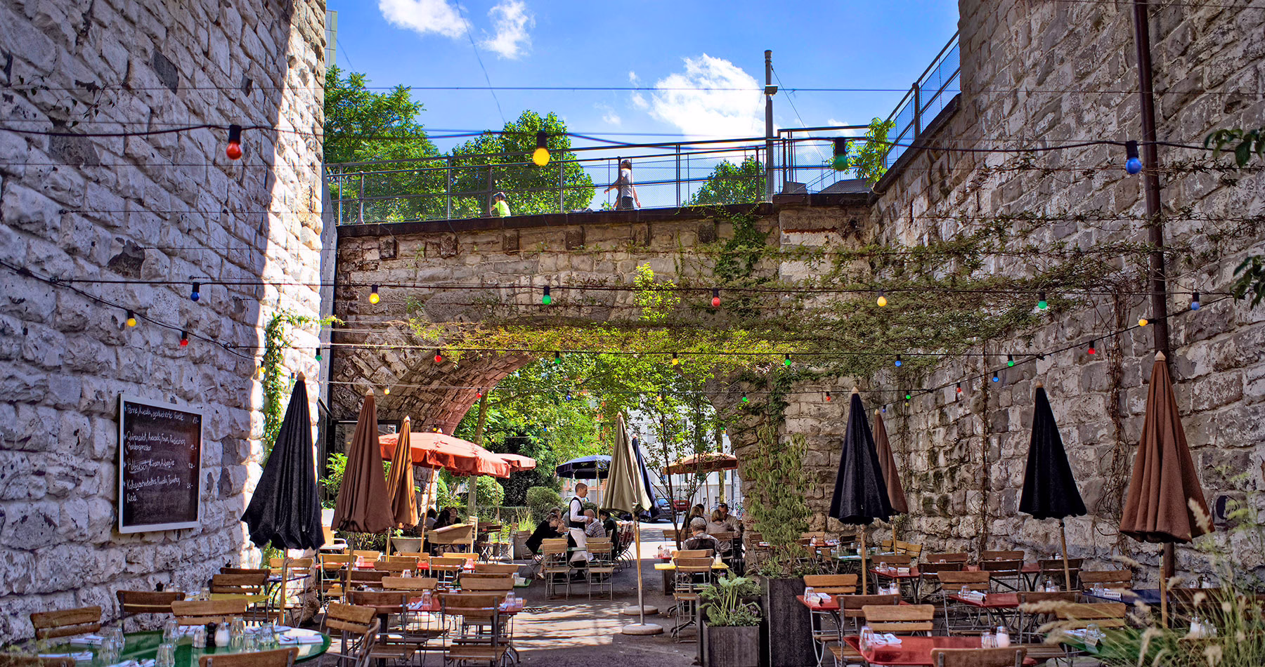 Zurich’s former railway viaduct is now known as Markthalle Im Viaduk.