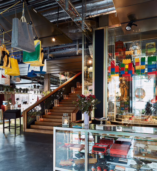 25hours Hotel's eclectic interior and decor.