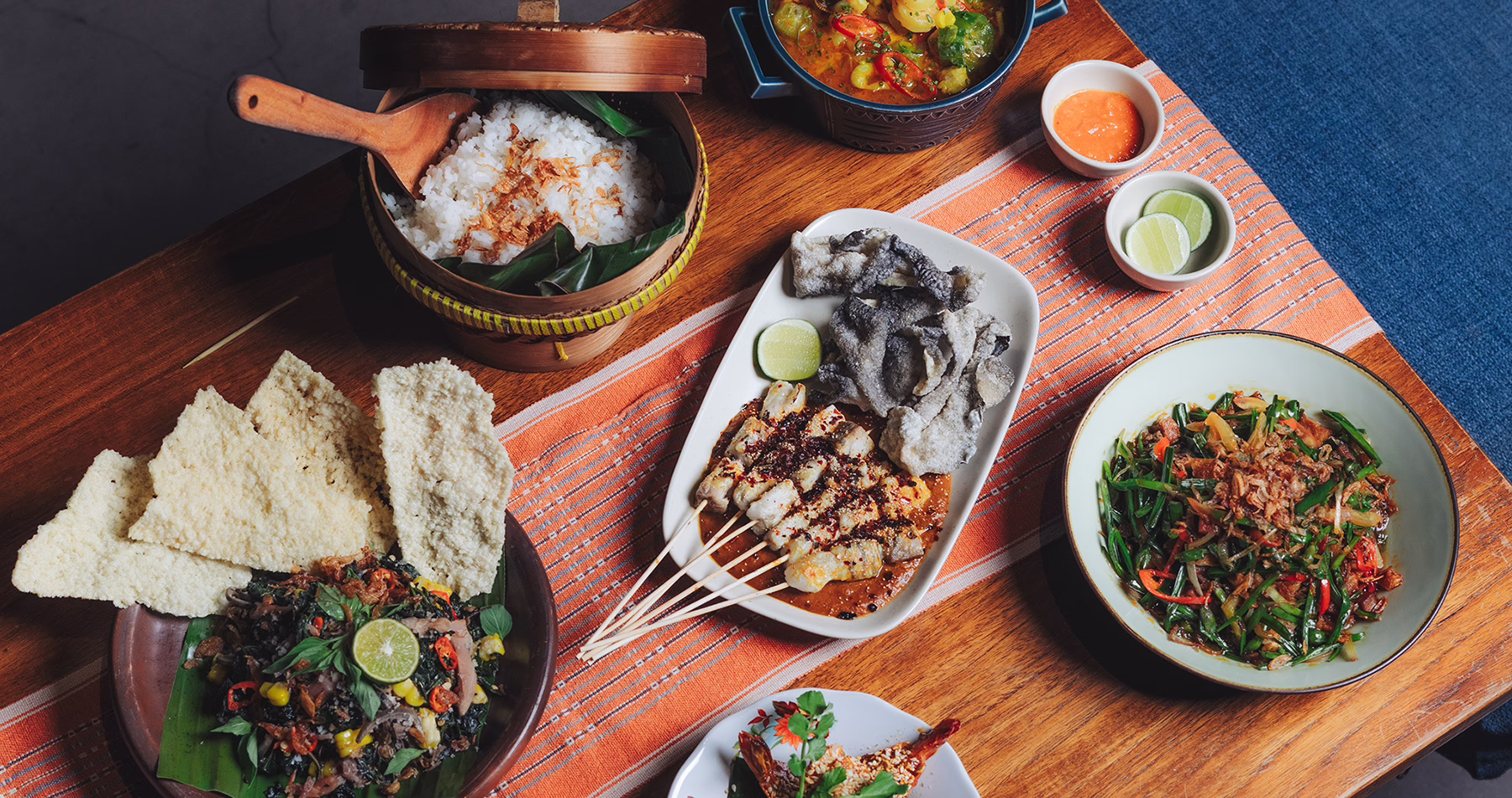 Selection of Indonesian dishes served at Kaum Jakarta
