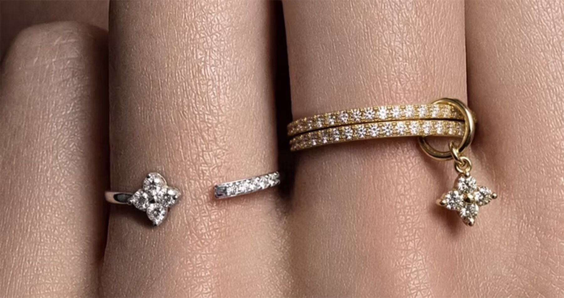 Assortment of gold and silver rings from Cuffed Jewellery in Jakarta
