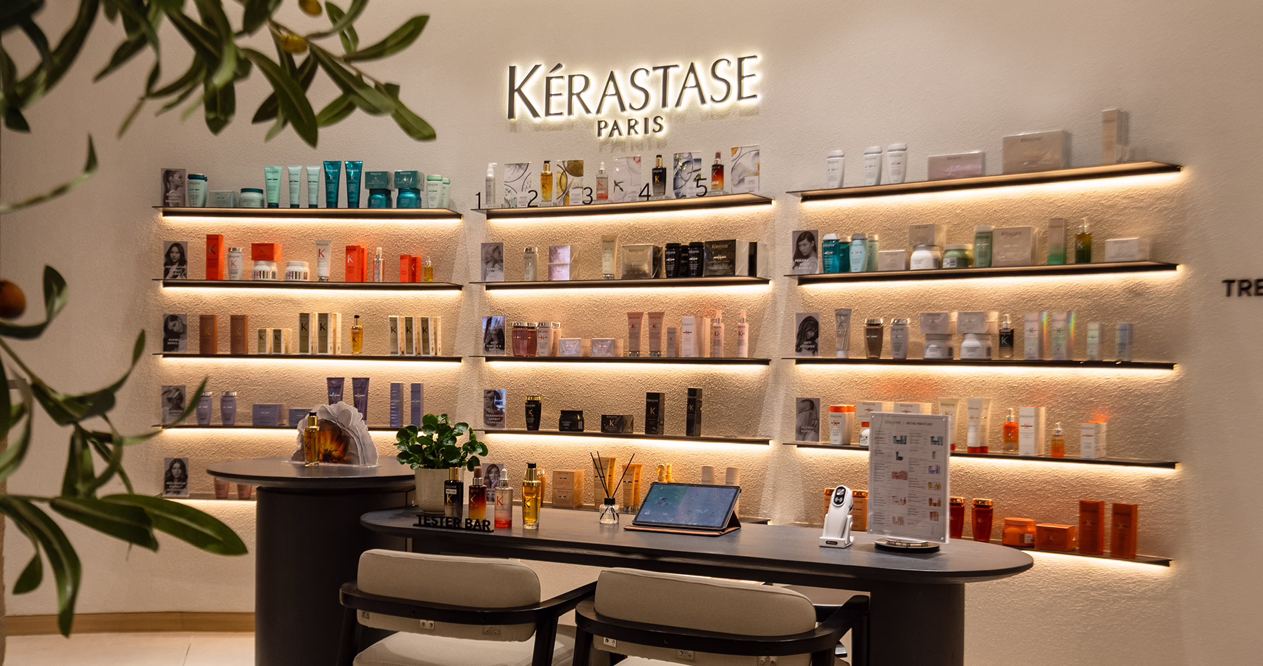 Kérastase haircare products displayed at May May Salon in Jakarta