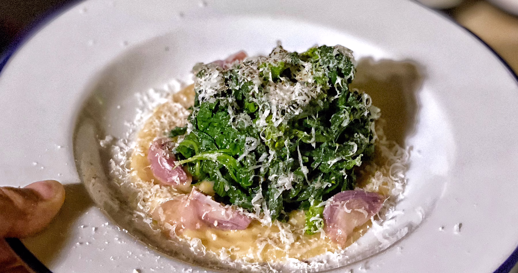 Pasta with a creamy sauce served at Trippa Trattoria in Milan
