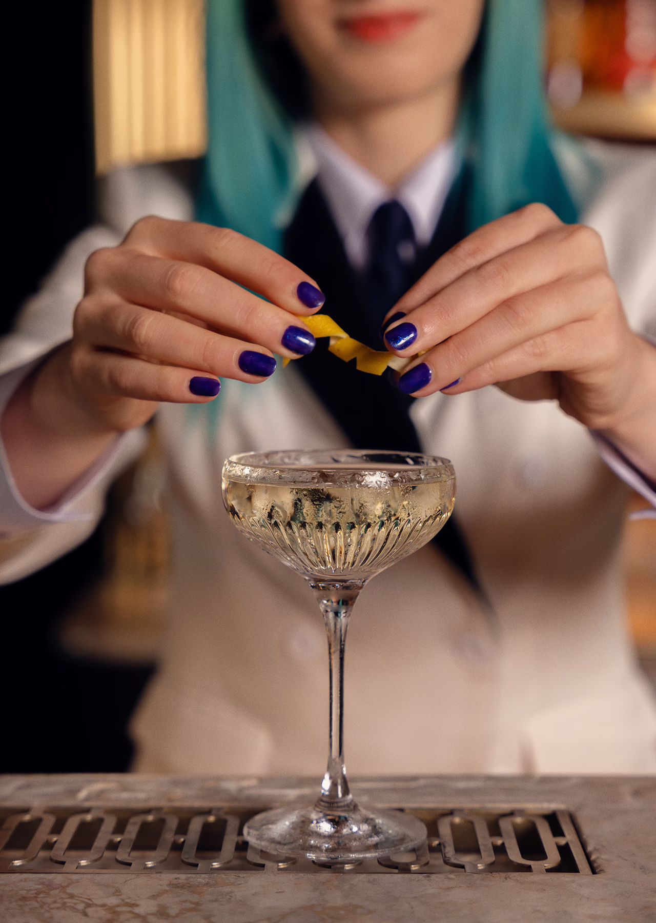 Atlas head bartender Esmeralda Castrogiovanni prepares a cocktail at the Singapore bar
