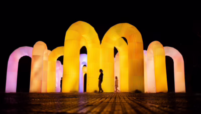 Sky Castle by ENESS illuminated at Singapore Night Festival in Bras Basah.Bugis