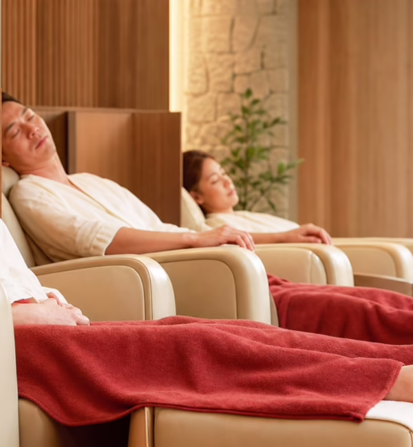 Guests enjoying foot reflexology at Kenko Wellness Singapore