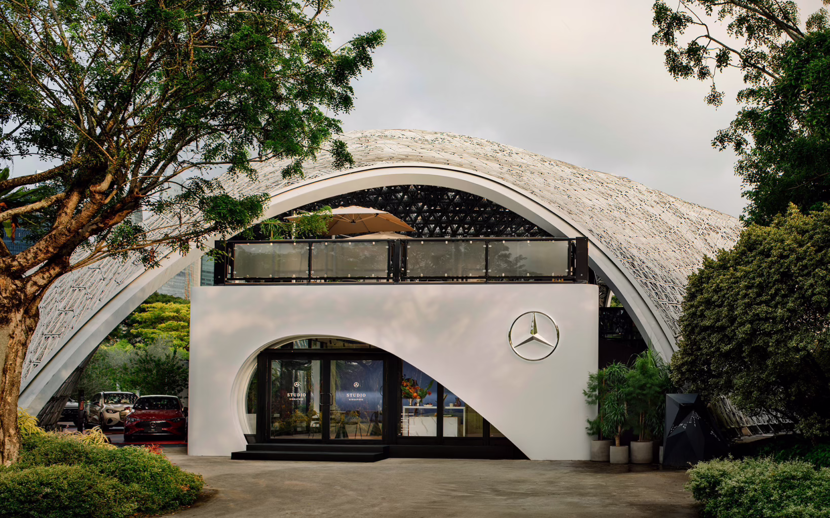 Mercedes-Benz Studio Singapore at Gardens by the Bay, featuring contemporary spaces for art, lifestyle and community experiences