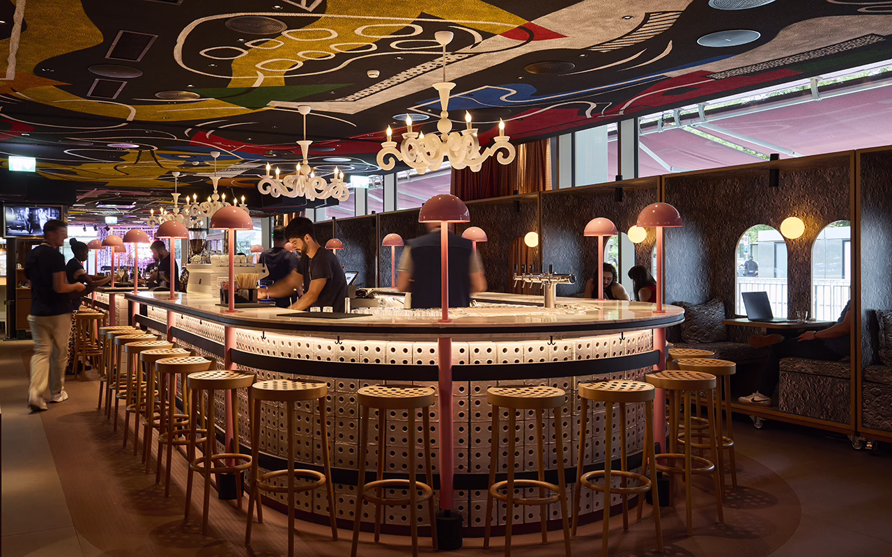 Colourful interior at Mama Shelter Zurich with bold contemporary design