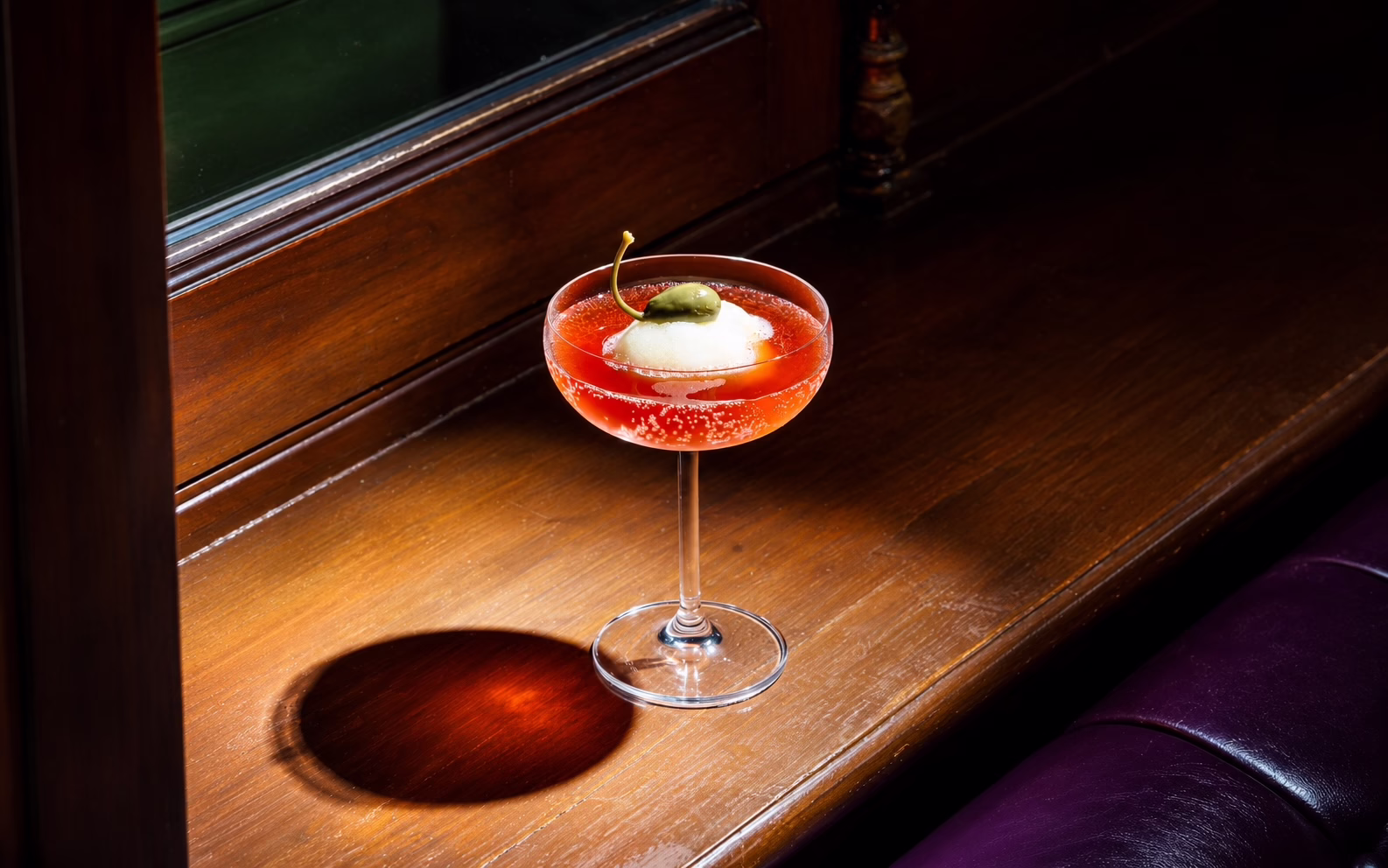 Staro Sbagliato puts a fresh spin on the Negroni Sbagliato with sweet basil wine and a refreshing caper and lemon sorbet