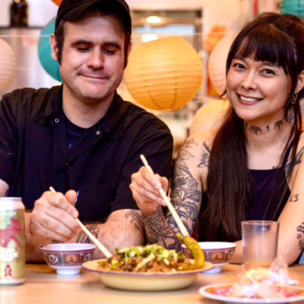 C-Y Chia and Shane Stanbridge of Lion Dance Cafe