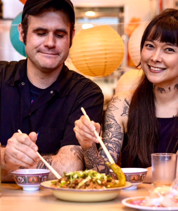 C-Y Chia and Shane Stanbridge of Lion Dance Cafe