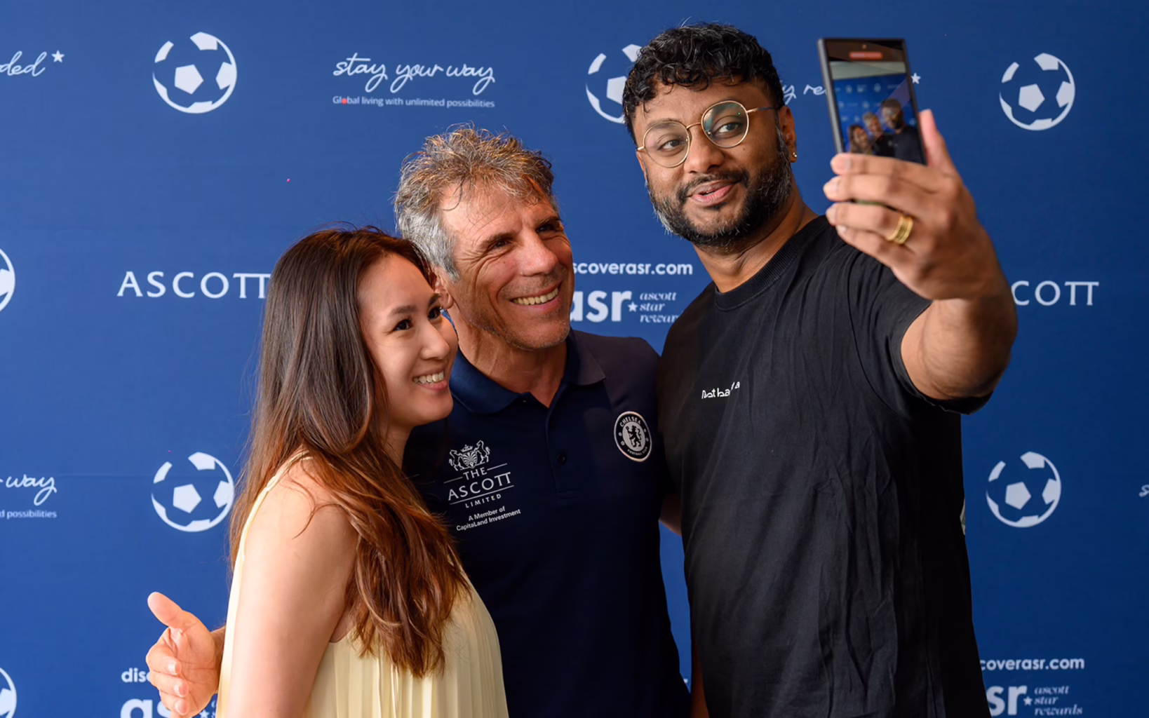 ASR members taking selfies during a Chelsea Football Club matchday experience