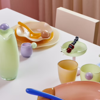 Colourful mouth-blown glass creations displayed at Helle Mardahl Studio in Copenhagen