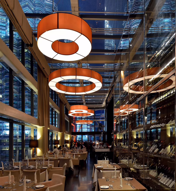 Marini’s on 57 Italian fine dining restaurant overlooking the Kuala Lumpur skyline