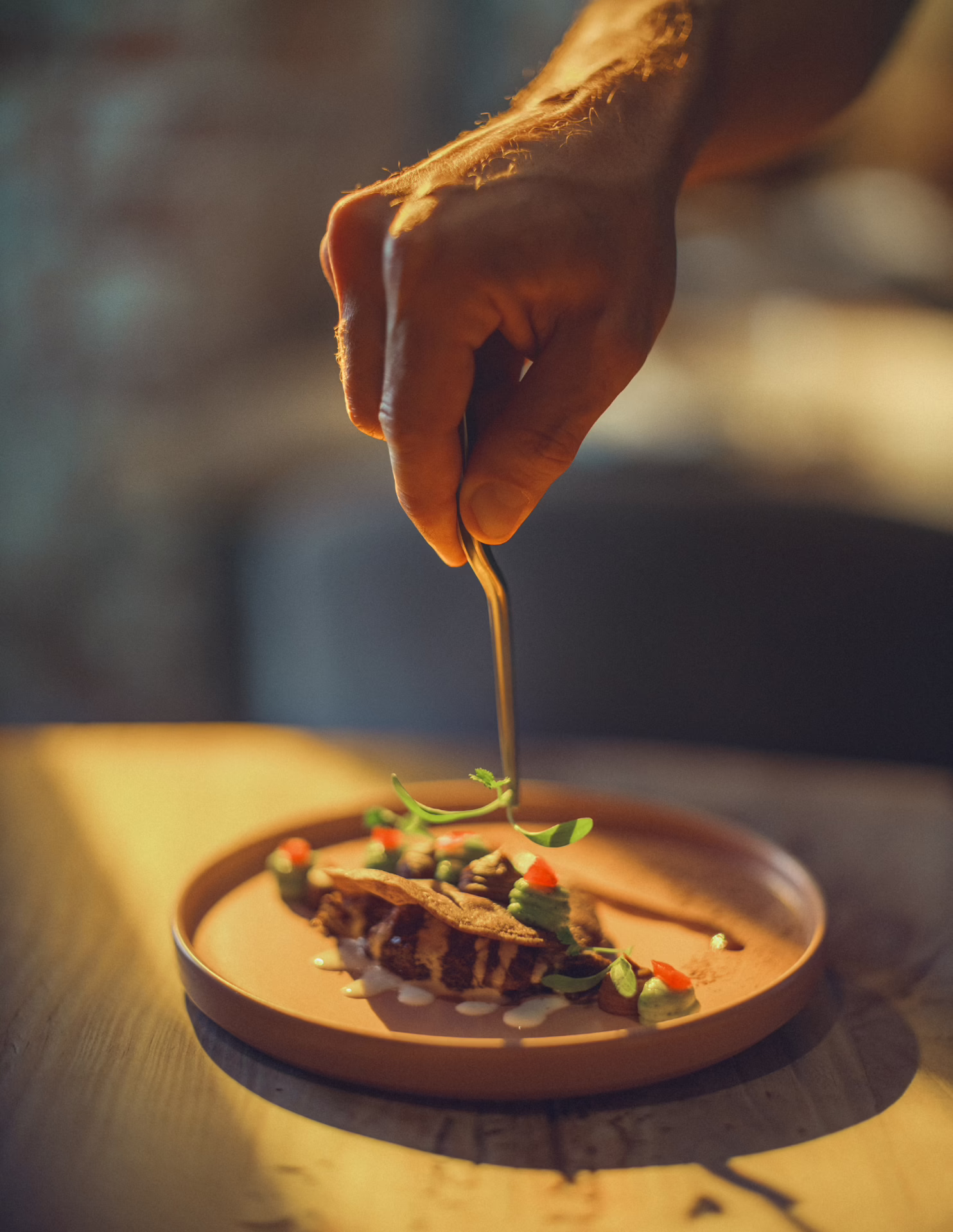 Lamb neck mole dish at La Tasquería in Madrid